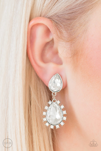 Paparazzi Accessories Sink or Swim - White Earrings 