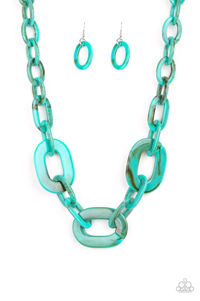 Paparazzi Accessories All In-VINCIBLE - Blue Necklace & Earrings 