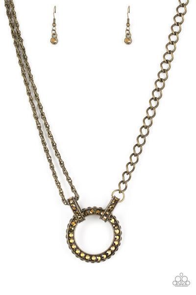Paparazzi Accessories Razzle Dazzle - Brass Necklace & Earrings 