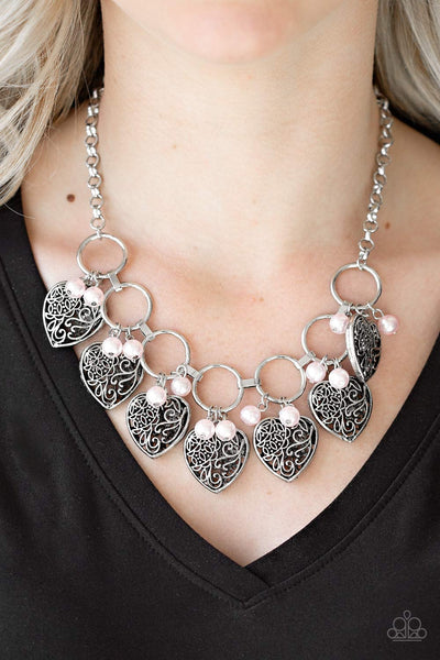 Paparazzi Accessories Very Valentine - Pink Necklace & Earrings 