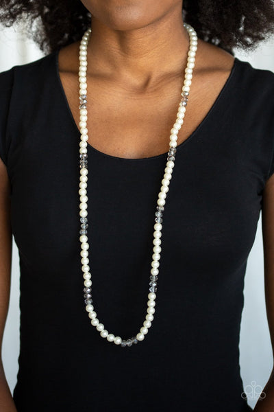 Paparazzi Accessories Girls Have More FUNDS - White Necklace & Earrings 