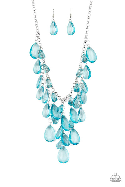 Paparazzi Accessories - Irresistible Iridescence - Blue Necklace & Earrings 