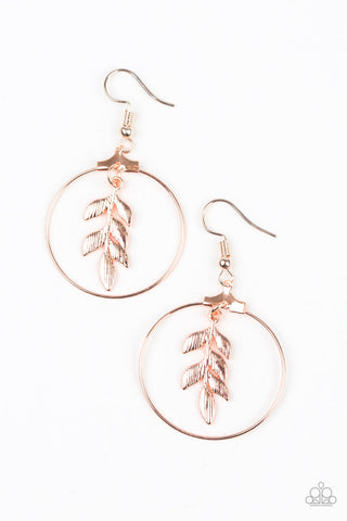 Paparazzi Accessories Branching Into Boho - Rose Gold Earrings 