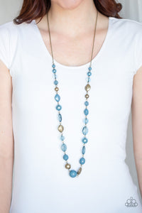 Paparazzi Accessories Secret Treasure - Blue Necklace & Earrings 