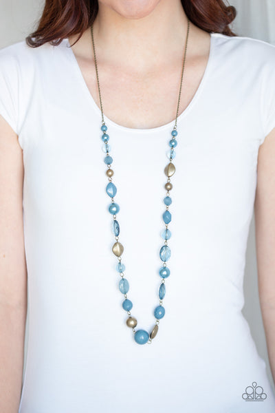 Paparazzi Accessories Secret Treasure - Blue Necklace & Earrings 