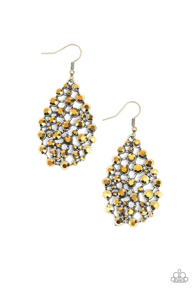 Paparazzi Accessories Start With A Bang - Brass Earrings 