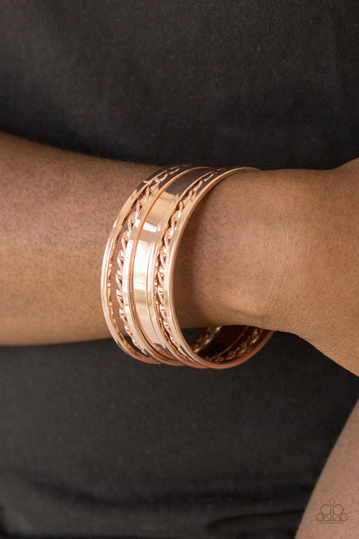 Paparazzi Accessories Basic Blend - Rose Gold Bracelet 