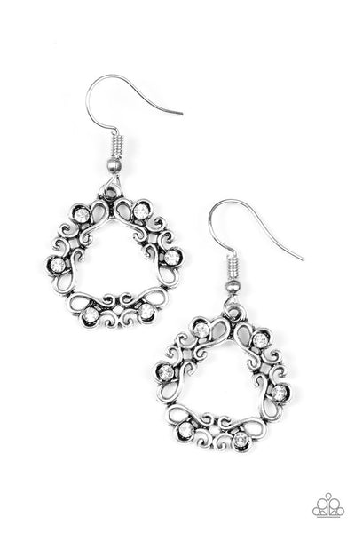 Paparazzi Accessories Whimsy Wreaths - White Earrings 