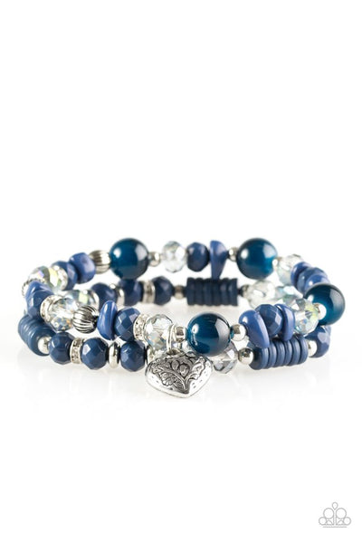 Paparazzi Accessories Writing My Own Love Story - Blue Bracelet 