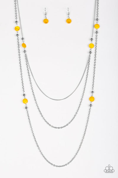 Paparazzi Accessories So SHORE Of Yourself - Yellow Necklace & Earrings 