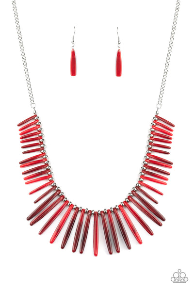 Paparazzi Accessories Out of My Element - Red Necklace & Earrings 