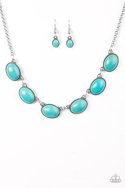 Paparazzi Accessories River Song - Blue Necklace & Earrings 