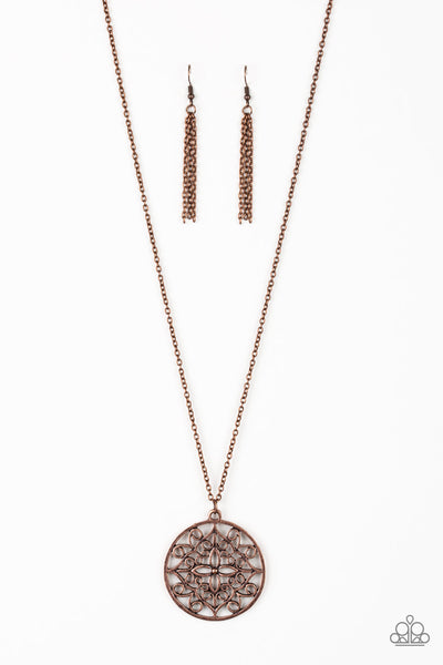 Paparazzi Accessories Mandala Melody - Copper Necklace & Earrings 