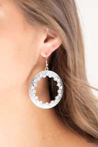 Paparazzi Accessories Gala Glitter - White Earrings 