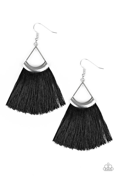 Paparazzi Accessories Tassel Tuesdays - Black Earrings 