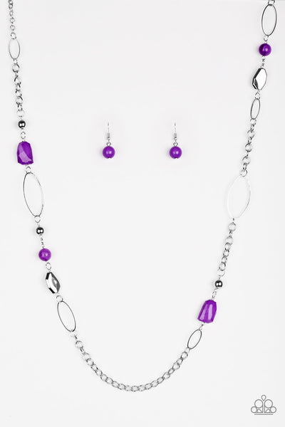 Paparazzi Accessories Popular Demand - Purple Necklace & Earrings 