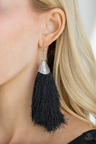 Paparazzi Accessories Tassel Temptress - Black Earrings