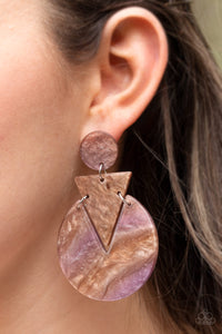 Paparazzi Accessories Head Under WATERCOLORS - Brown Post Earrings 