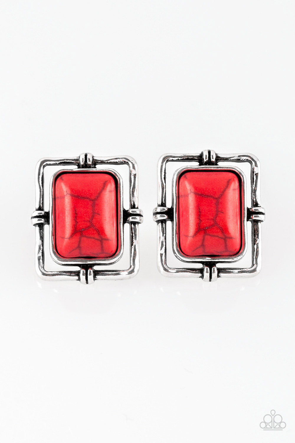 Paparazzi Accessories Center STAGECOACH - Red Earrings 