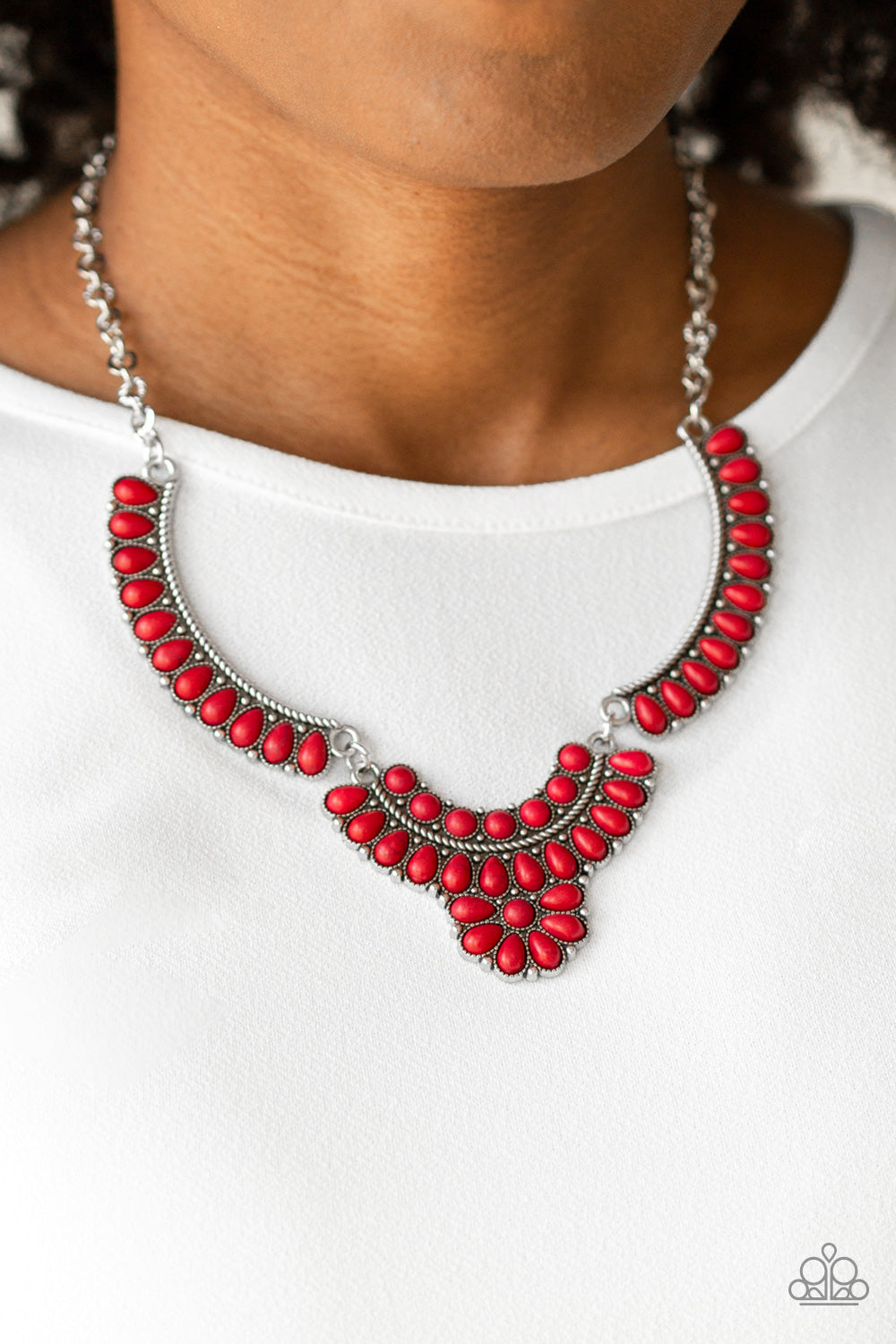 Paparazzi Accessories Omega Oasis - Red Necklace & Earrings 