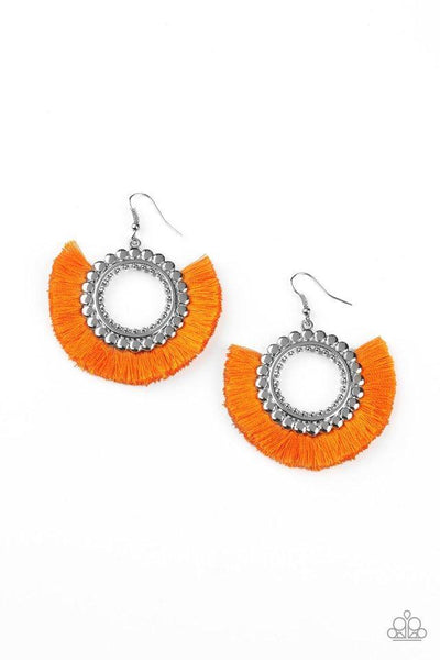 Paparazzi Accessories Fringe Fanatic - Orange Earrings 