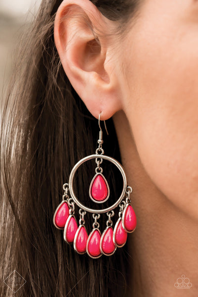 Paparazzi Accessories Flirty Flamboyance - Pink Earrings 