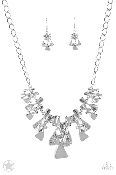 Paparazzi Accessories The Sands of Time - Silver Necklace & Earrings 
