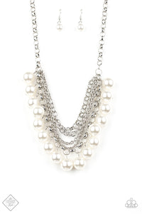 Paparazzi Accessories One Way Wall Street White Necklace & Earrings 