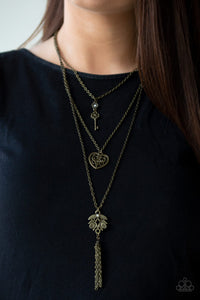 Paparazzi Accessories Love Opens All Doors - Brass Necklace & Earrings 