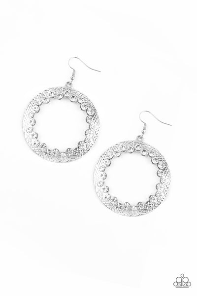 Paparazzi Accessories Gala Glitter - White Earrings 