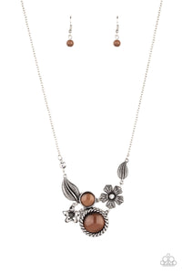 Paparazzi Accessories Exquisitely Eden - Brown Necklace & Earrings 