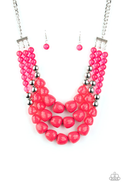 Paparazzi Accessories Forbidden Fruit - Pink Necklace & Earrings 