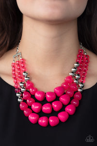 Paparazzi Accessories Forbidden Fruit - Pink Necklace & Earrings 