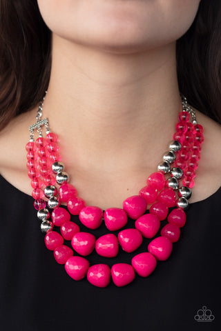 Paparazzi Accessories Forbidden Fruit - Pink Necklace & Earrings 