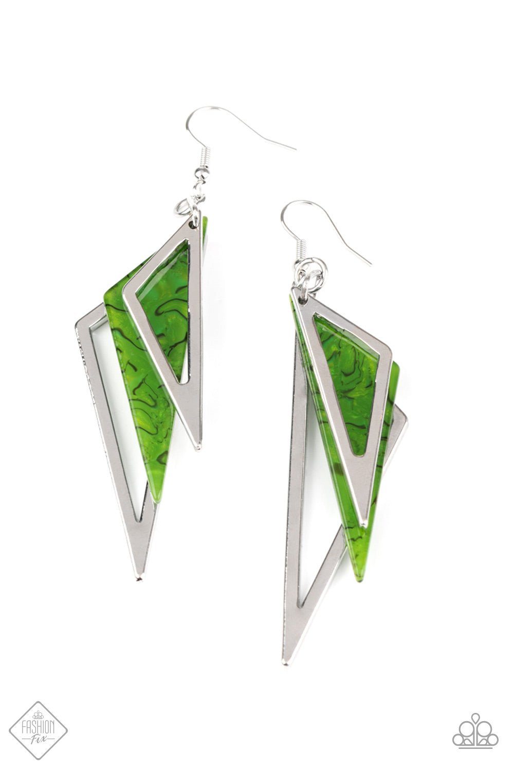 Paparazzi Accessories Evolutionary Edge - Green Earrings 