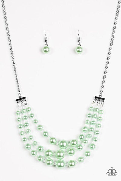 Paparazzi Accessories Spring Social - Green Necklace & Earrings 