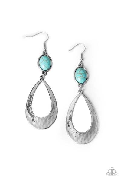 Paparazzi Accessories Badlands Baby - Blue Earrings 