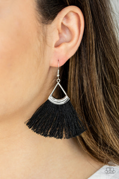 Paparazzi Accessories Tassel Tuesdays - Black Earrings 