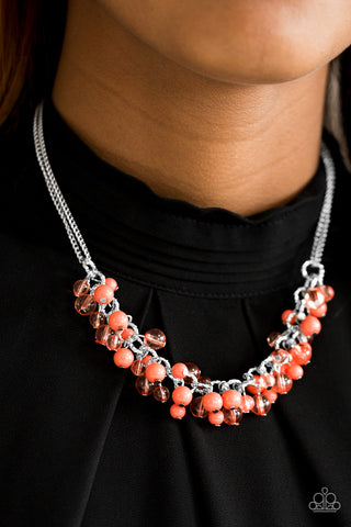 Paparazzi Accessories Boulevard Beauty - Orange Necklace & Earrings 