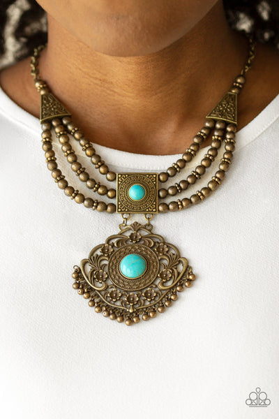 Paparazzi Accessories Santa Fe Solstice - Brass Necklace & Earrings 