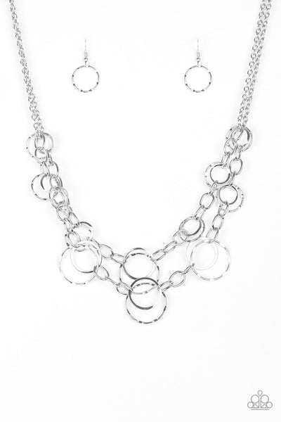 Paparazzi Accessories Urban Center - Silver Necklace & Earrings 