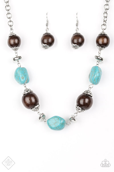 Paparazzi Accessories Earth Goddess Blue Necklace & Earrings 