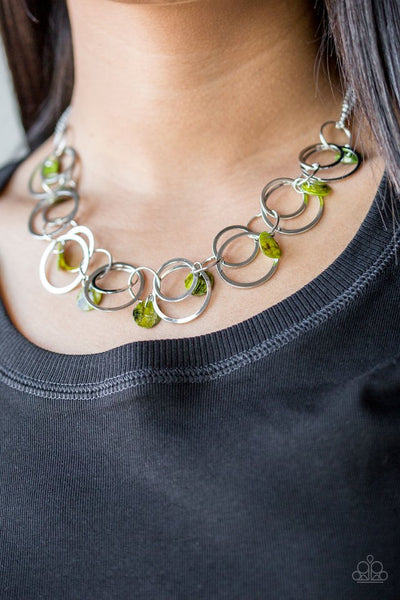 Paparazzi Accessories A Hot SHELL-er - Green Necklace & Earrings 