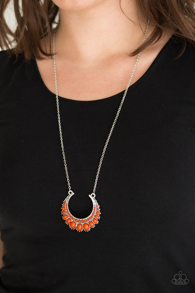 Paparazzi Accessories Count To ZEN - Orange Necklace & Earrings 