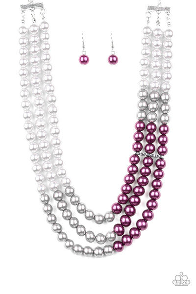 Paparazzi Accessories Times Square Starlet - Purple Necklace & Earrings 