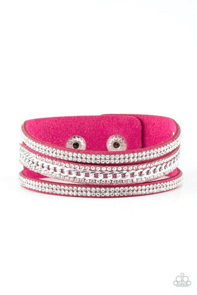 Paparazzi Accessories Rollin In Rhinestones - Pink Bracelet 