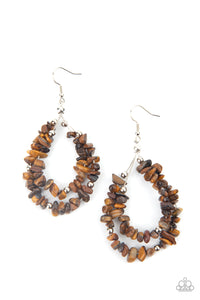 Paparazzi Accessories Canyon Rock Art - Brown Earrings 