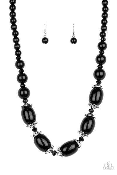 Paparazzi Accessories After Party Posh - Black Necklace & Earrings 