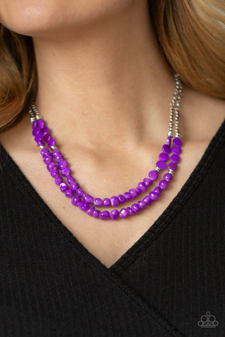 Paparazzi Accessories Staycation Status - Purple Necklace & Earrings