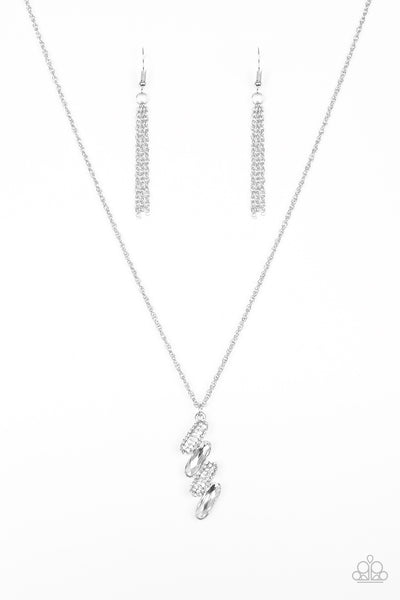 Paparazzi Accessories Regal Renegade - White Necklace & Earrings 